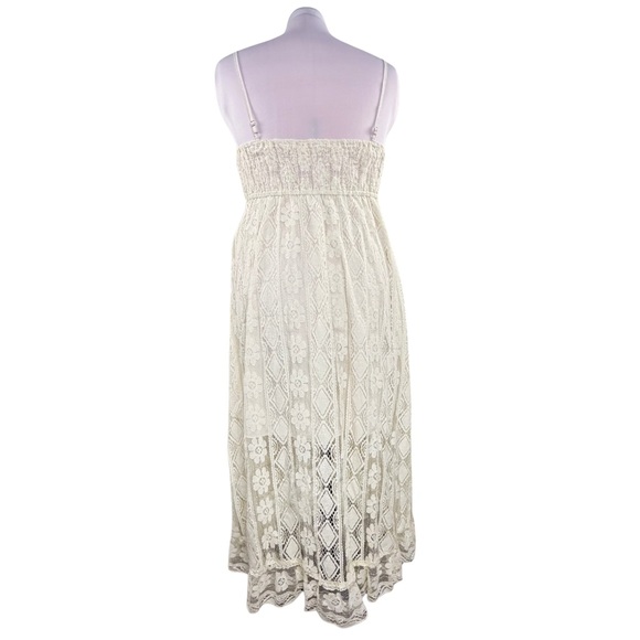 Cupshe Lace Boho Midi Dress | Cream | Size Large | Beachy Romantic - Picture 3 of 16